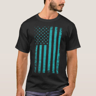 T-shirt Suicide Sensibilisation Usa Drapeau Turquoise Purp