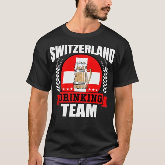 T-shirt Suisse Boire Team Funny Swiss Flag Beer (Devant)