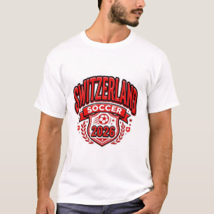 T-shirt Suisse Football 2026 Football Gras Pays Typogr