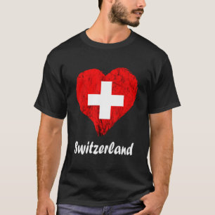 T-shirt Suisse Heart Swiss Pride Suisse Drapeau Swi