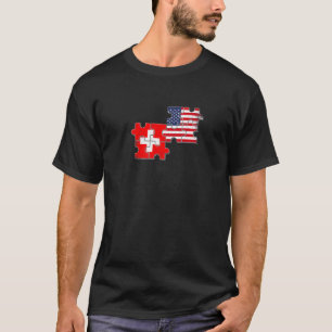 T-shirt Suisse Usa Loots Drapeau Suisse Américaine