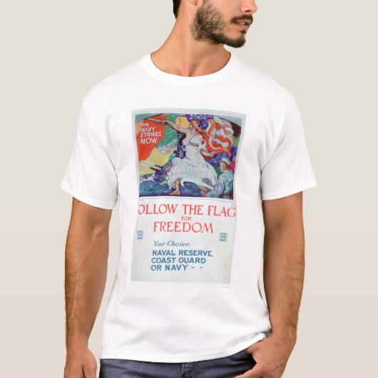 T-shirt Suivez le drapeau de la liberté (US02179) (Devant)