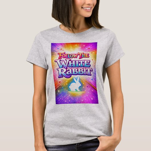 T-shirt Suivez le lapin blanc (Devant)