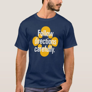 T-shirt Suivez les instructions avec soin Zones Orange Bla