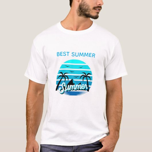 T-shirt Summer Beach Illustration – design (Devant)