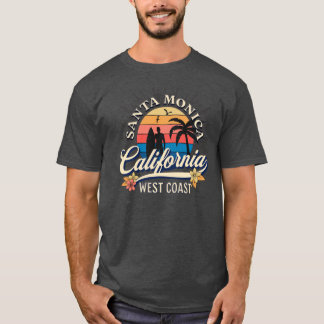 T-shirt Summer Beach Vintage Santa Monica California Surfi