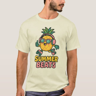 T-shirt Summer Beats – Joli Ananas avec Écouteurs