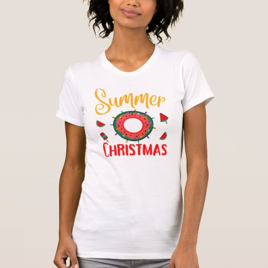 T-shirt Summer Christmas July (Devant)