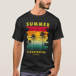 T-shirt Summer Clearwater Florida Beach Sunset Retro