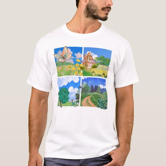 T-shirt Summer Countryside Nature (Devant)