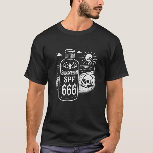 T-shirt Summer Goth Sunscreen SPF 666 Zip  (Devant)
