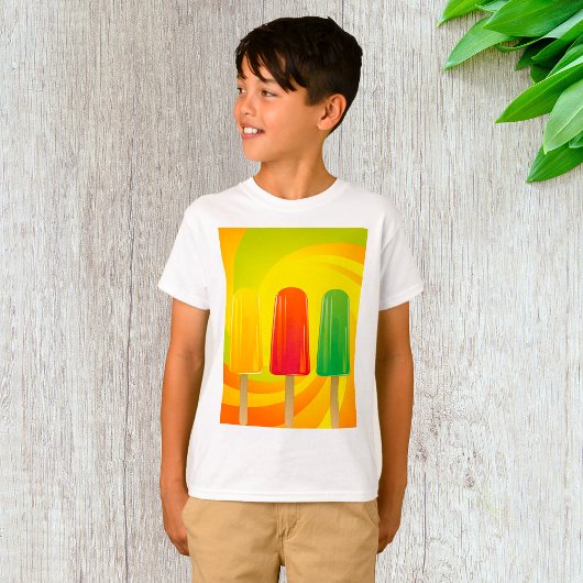 T-shirt Summer Ice Pops Trio Bright Popsicles