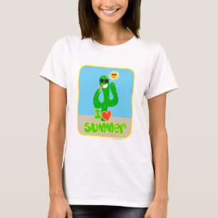 T-shirt Summer Love Cactus Cartoon Fun Slogan saisonnier