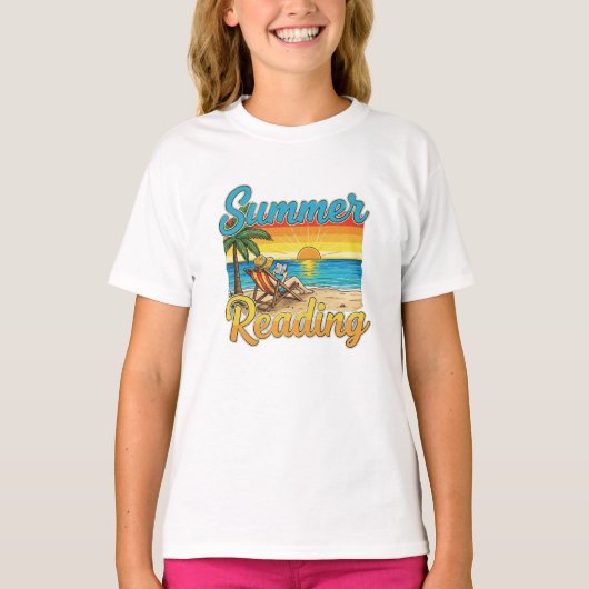 T-shirt  Summer Reading T-shirt! Perfect for bookworms, te (Devant)