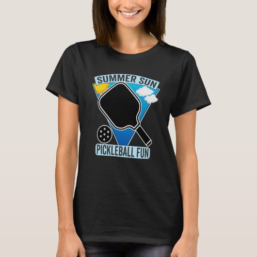 T-shirt Summer Sun Pickleball Fun Summers Playing Pickebal (Devant)