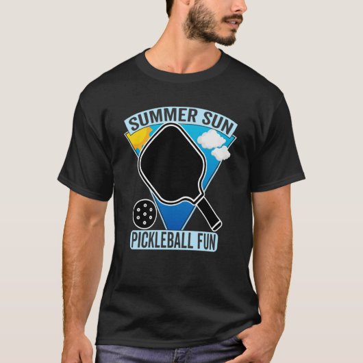 T-shirt Summer Sun Pickleball Fun Summers Playing Pickebal (Devant)