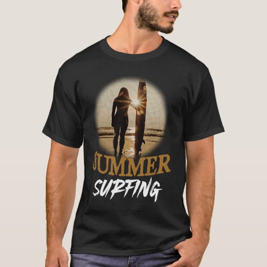 T-shirt Summer Surfing Vibes Vacation Humorous Saying (Devant)