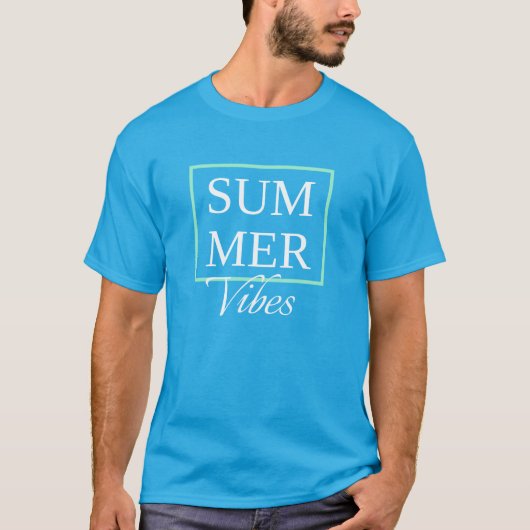 T-shirt Summer Vibes Cool disant avec texte blanc (Devant)