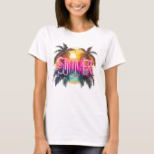 T-shirt Summer Vibes Design pour fans de plage (Devant)