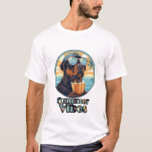 T-shirt Summer Vibes Dog – Cool Beach Mood Tee (Devant)
