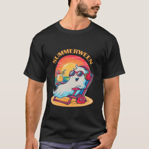 T-shirt Summerween mignon Fantôme d'été Éffrayant Hallowee