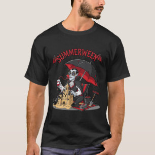 T-shirt Summerween Plage Vampire Dracula Sandcastle Gothiq
