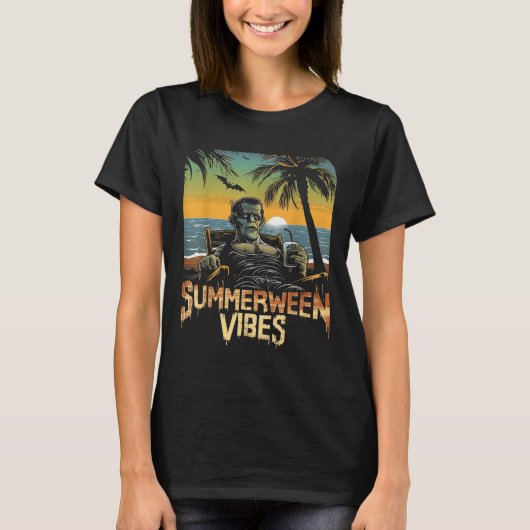 T-shirt Summerween Vibes Frankenstein Halloween Halloween  (Devant)
