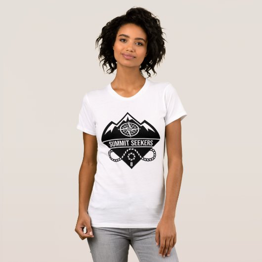 T-shirt Summit Seekers Mountain Climbing Badge Design (Devant entier)