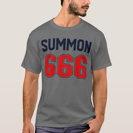 T-shirt Summon 666 Jersey Satanist Devil Worshipper 666 (Devant)
