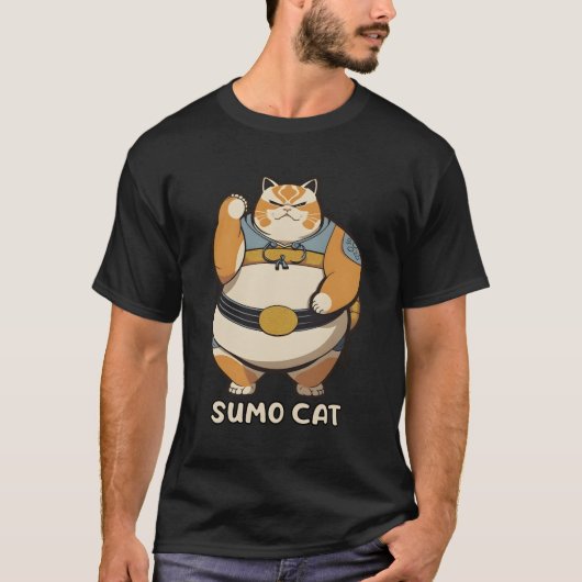 T-shirt Sumo Cat Kitty Wrestler (Devant)