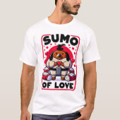 T-shirt Sumo Love Champion Dachshund - Heart Onigiri T-Shi (Devant)