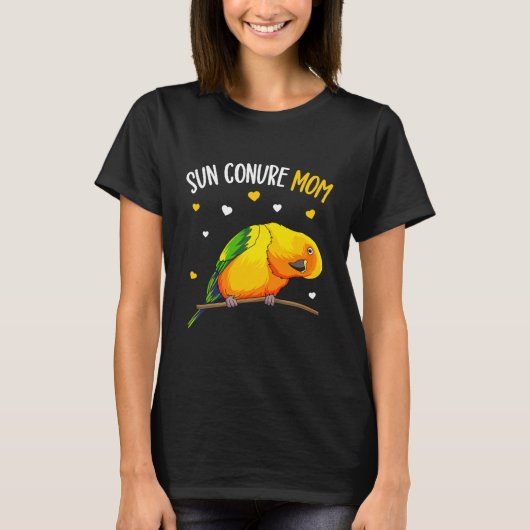 T-shirt Sun Conure Maman Drôle Parrot Oiseau Femme Amoureu (Devant)