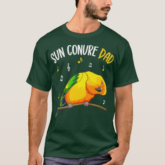 T-shirt Sun Conure Papa Drôle Parrot Oiseau Oiseau Hommes  (Devant)