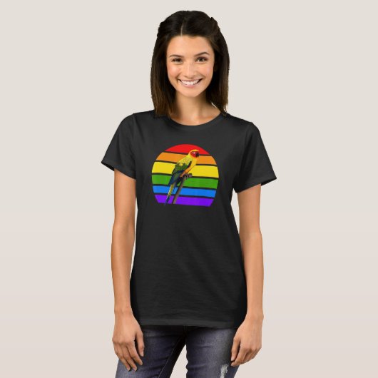 T-shirt Sun Conure Rainbow Bird Birdwatcher Diversity Bird (Devant entier)