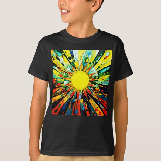 T-shirt Sun En Abstrait 910 (Devant)