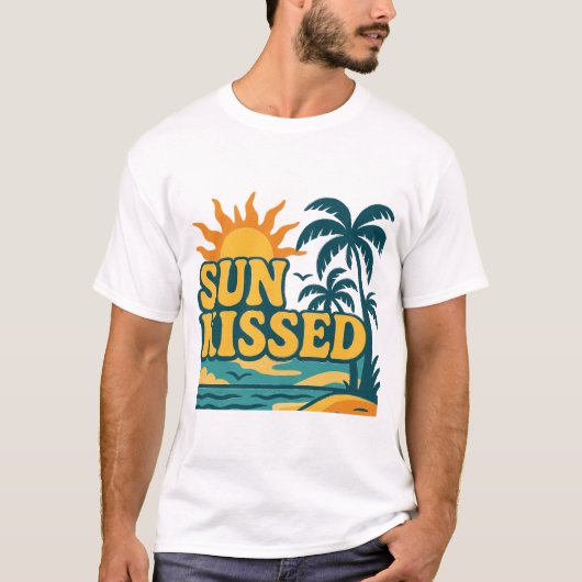 T-shirt Sun Kissed Retro Été Design esthétique (Devant)