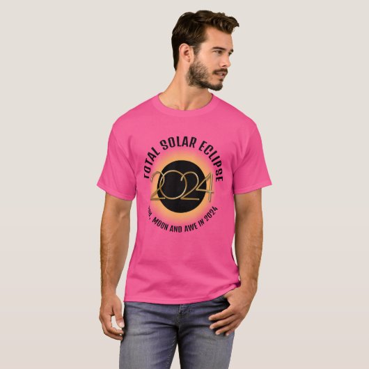 T-shirt Sun Moon Awe en 2024 TOTAL SOLAR ECLIPSE (Devant entier)