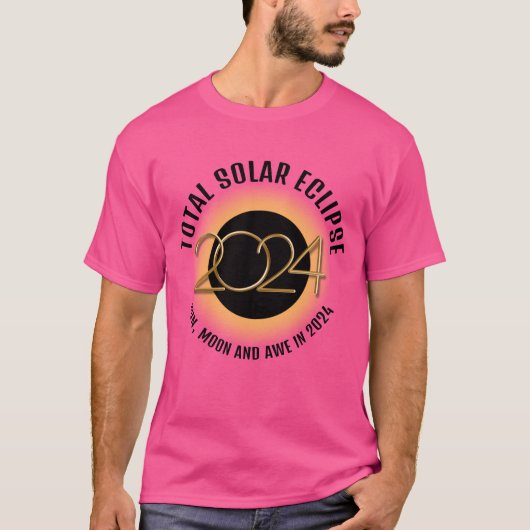 T-shirt Sun Moon Awe en 2024 TOTAL SOLAR ECLIPSE (Devant)