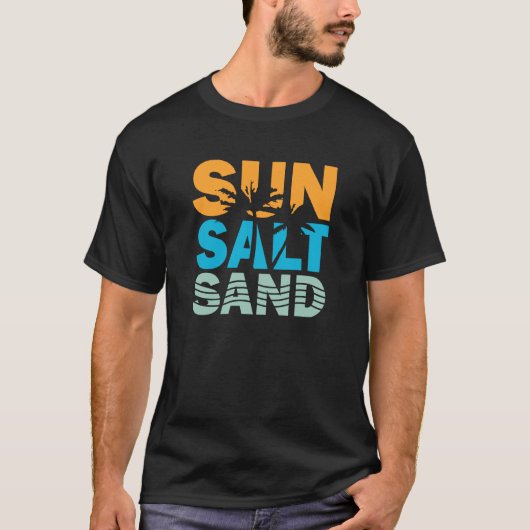 T-shirt Sun Salt Sand Beach Shirt - Vacances Rétro Été (Devant)