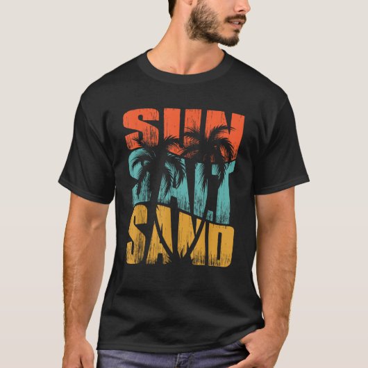 T-shirt Sun Salt Sand Beach Sunset Summer Vacation Christa (Devant)