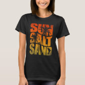 T-shirt Sun Salt Sand Beach Vacances été Palm Tree (Devant)