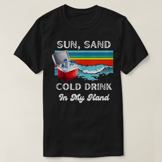 T-shirt Sun Sand Cold Drink (Design devant)