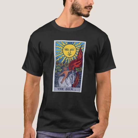 T-shirt Sun Tarot Card Occult Beliefs Divination Magie (Devant)