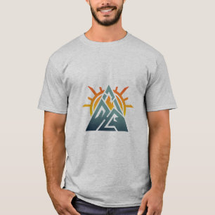T-shirt Sunburst Mountain Triangle Randonnée Aventure Tee