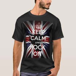 T-shirt Sunburst UK Drapeau Gardez le calme et le rock sur