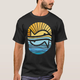 T-shirt Sund And Sea Abstrait Geometry Sunset Art