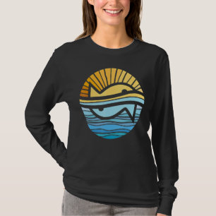 T-shirt Sund And Sea Abstrait Geometry Sunset Art