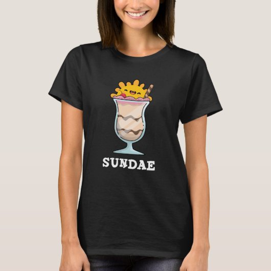 T-shirt Sundae Funky Sunday Ice Cream Pun Dark BG (Devant)