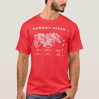 T-shirt Sunday River Ski rail Snowboard Ski Maine Skier