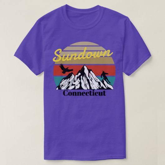 T-shirt Sundown ski Connecticut (Design devant)